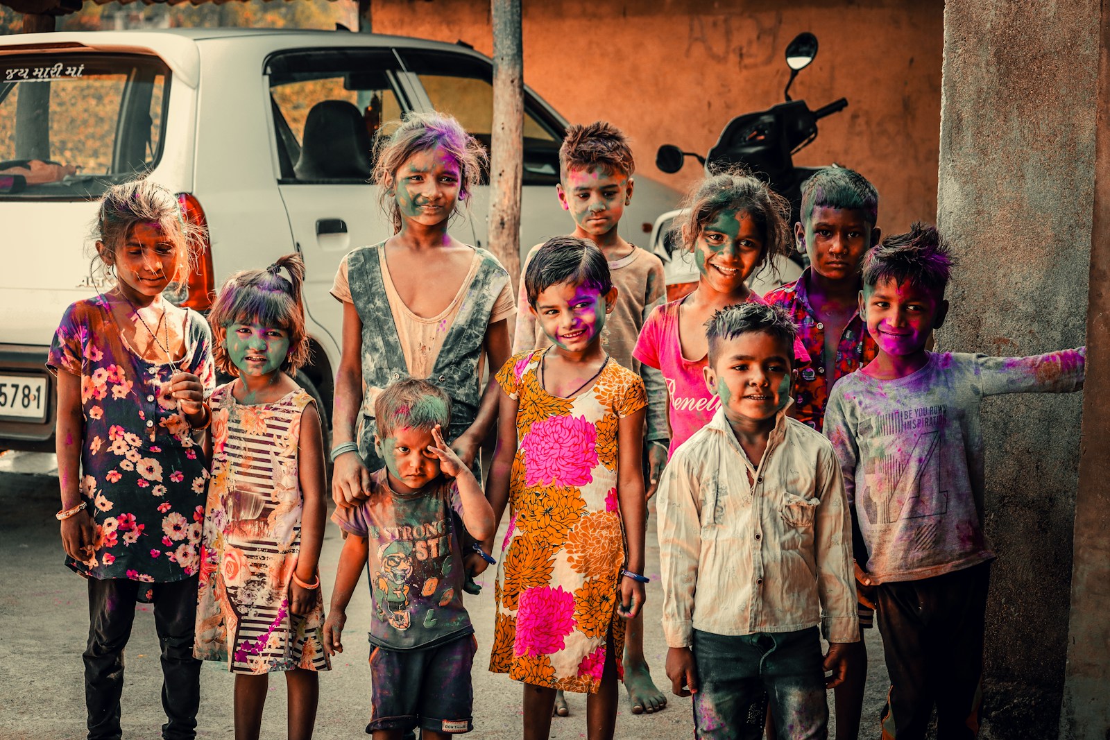 a group of people standing next to each other